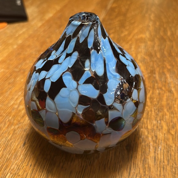 Vintage California Glass Studio Spatter Glass Oil Lamp, Missing Wick AND Oil. - Picture 2 of 4
